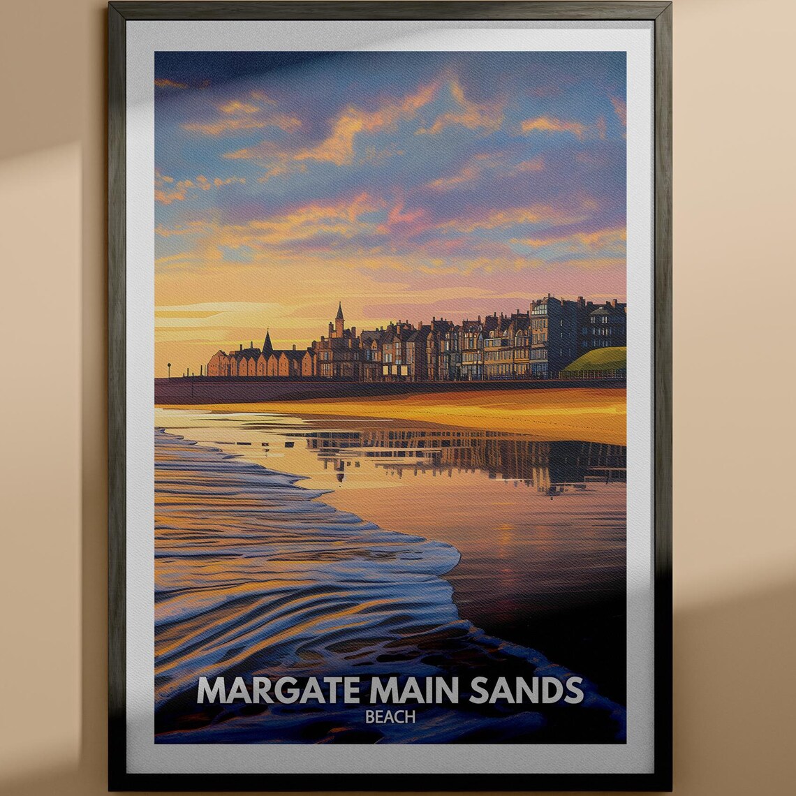 Margate Main Sands Beach Kent Sunset Golden Seaside Sunny Poster