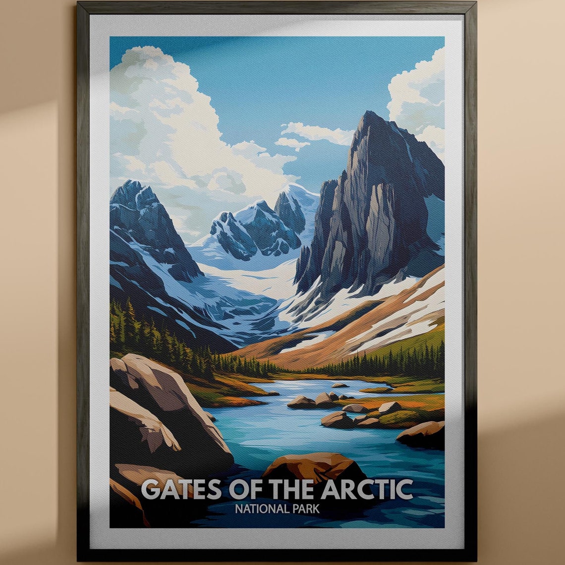 Gates Of The Arctic Print Gates Of The Arctic National Park Poster United States National Parks Art United States Travel Poster