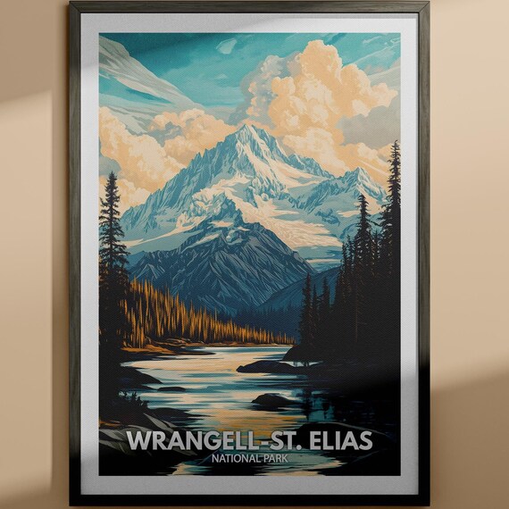 Wrangell St Elias National Park Alaska Snowy Peak Art Poster