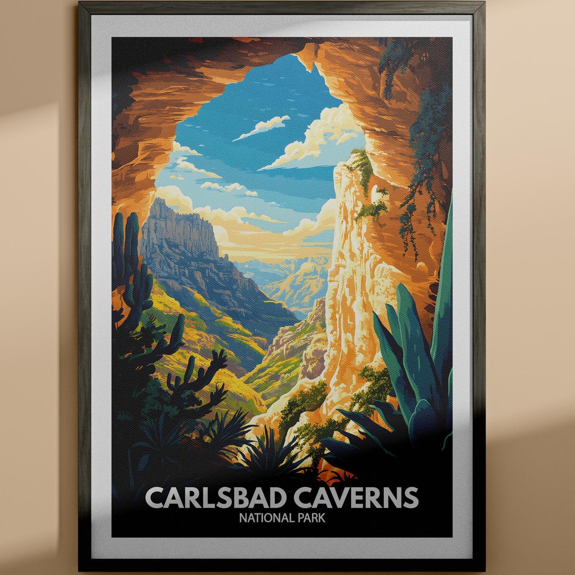 Carlsbad Coverns Print Carlsbad Coverns National Park Poster United States National Parks United States Travel Poster Nature Prints