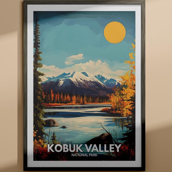 Kobuk Valley National Park Arctic Sunset Vintage Travel Poster