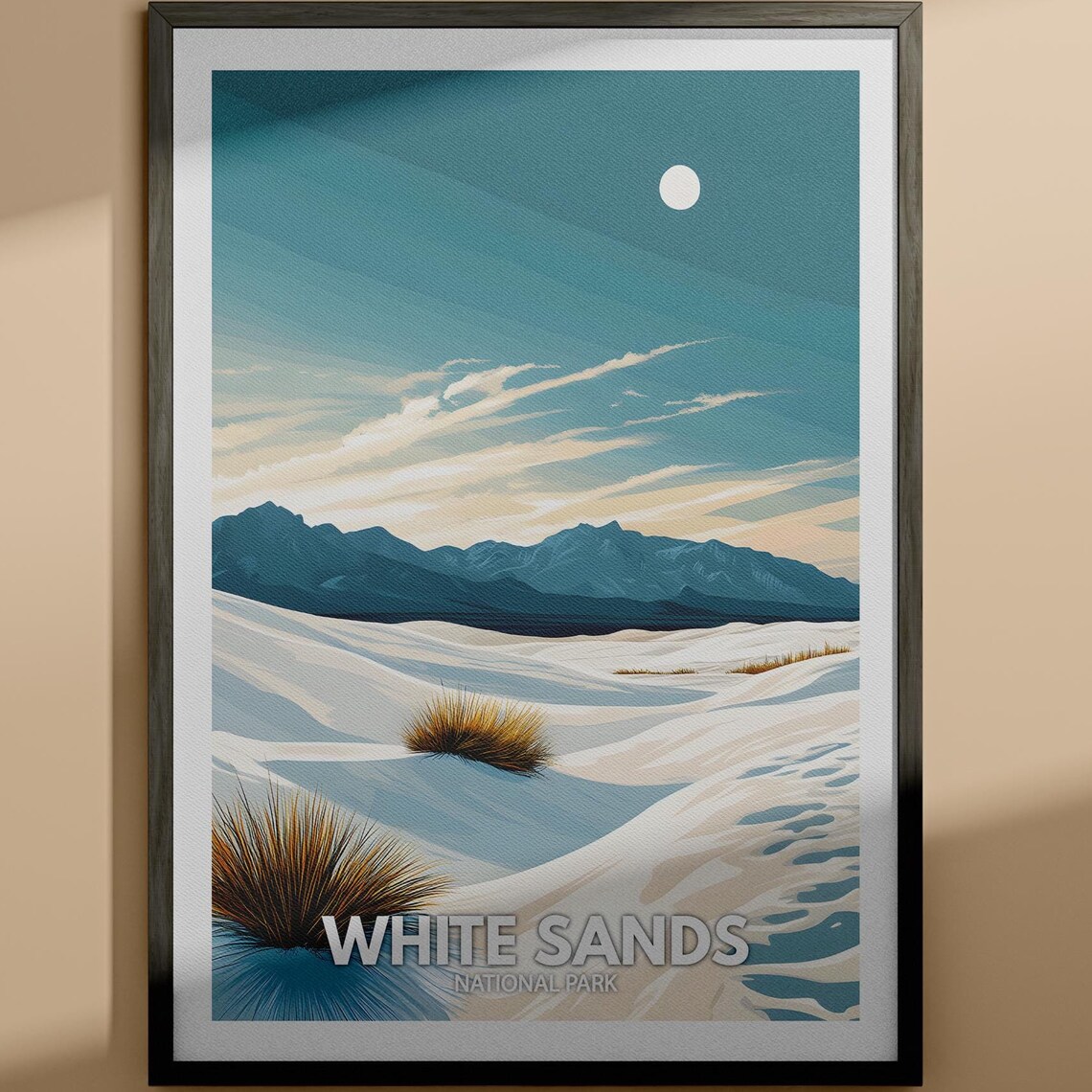 White Sands Print White Sands National Park Poster United States National Parks Art United States Travel Poster Nature Prints