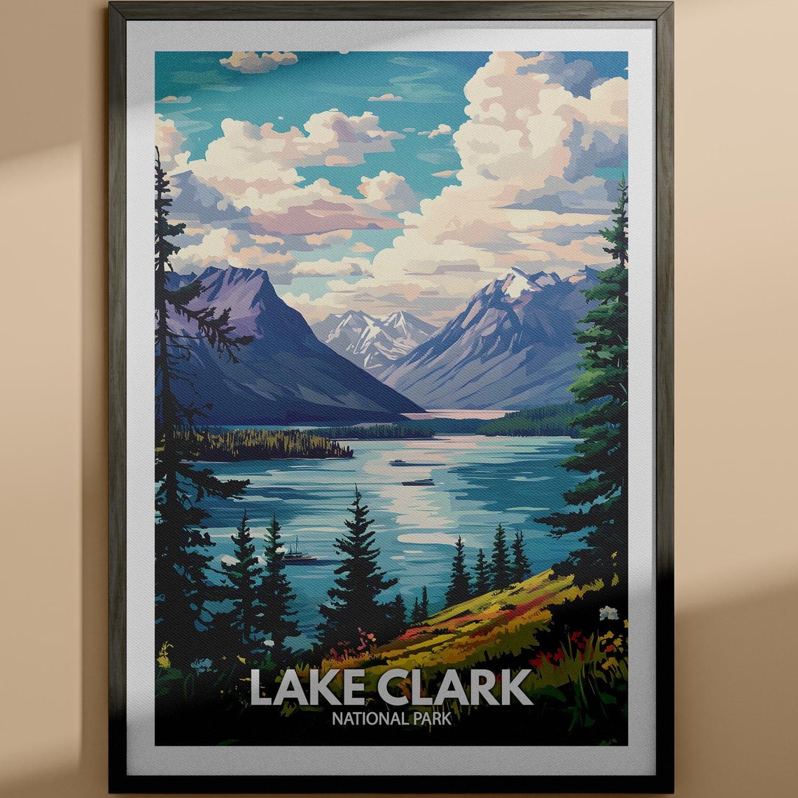 Lake Clark Print Lake Clark National Park Poster United States National Parks Art United States Travel Poster Nature Prints
