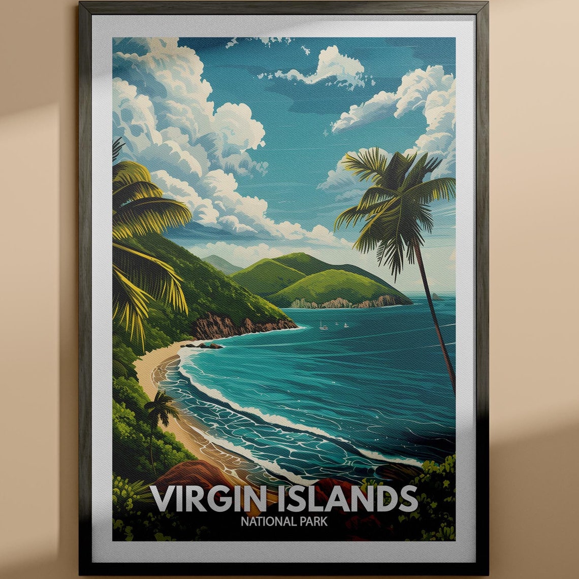 Virgin Islands Print Virgin Islands National Park Poster United States National Parks Art United States Travel Poster Nature Prints