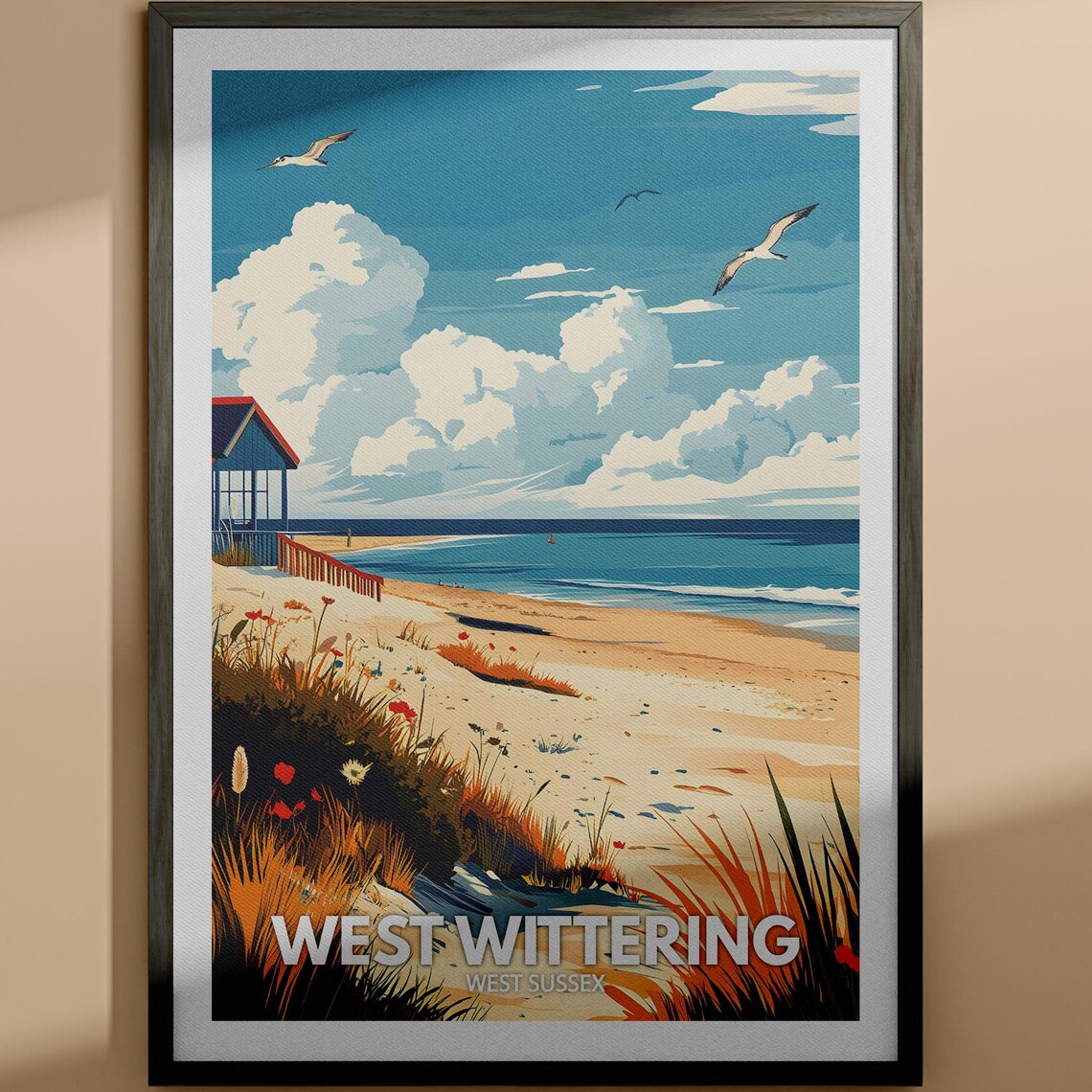 West Wittering Print West Wittering Poster West Sussex Beach Art West Sussex Travel Poster Nature Prints