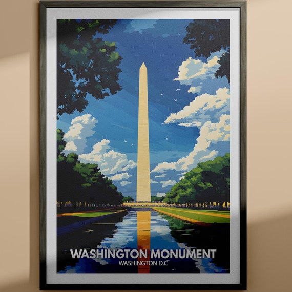 Washington Monument Print Washington Monument Travel Poster Washington Dc Wall Art Print Washington Dc Home Decor Travel Decor