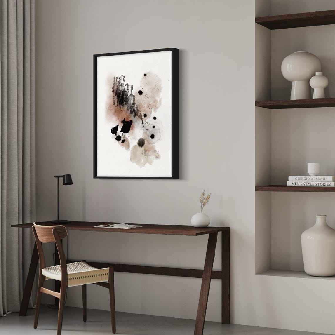 Minimalist Abstract Print Scribble Line Art Contemporary Wall Design Neutral Artwork Nude Tones Sophisticated Wall Decor Modern Home Gift - Image 3