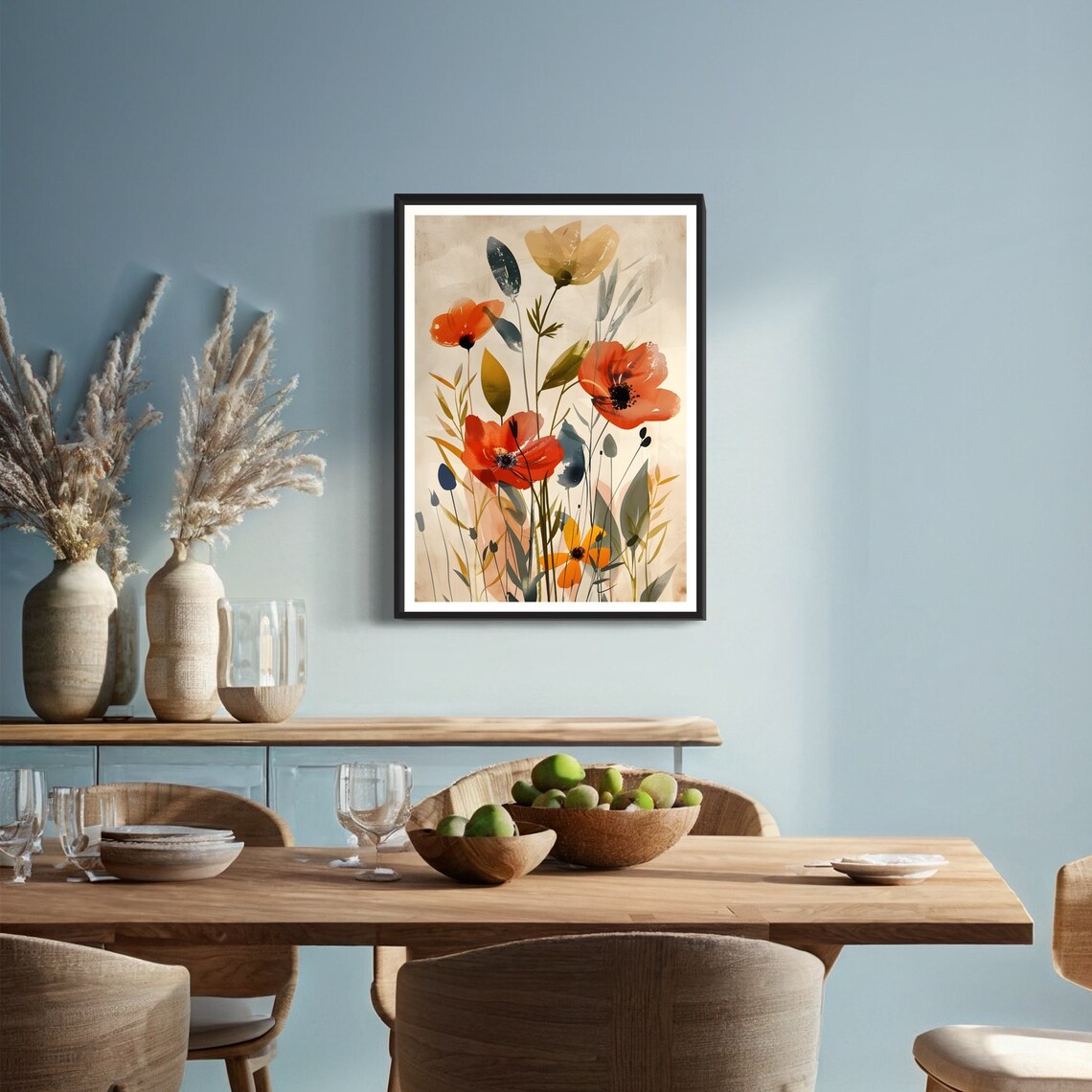 Red Poppies Botanical Art Print, Floral Watercolour - Image 4