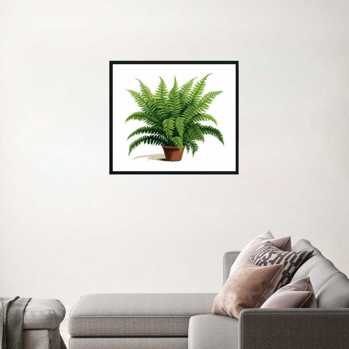 Boston Fern in a Terracotta Pot Botanical Illustration Poster - Image 3
