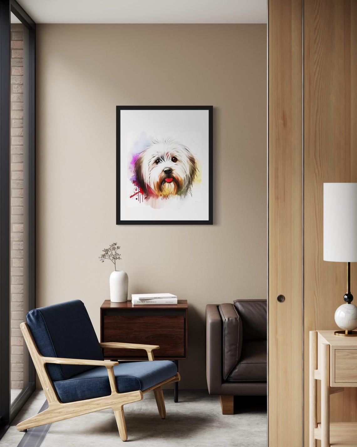 Coton De Tulear Watercolor Portrait Soft Pastel Wash Art Poster - Image 3