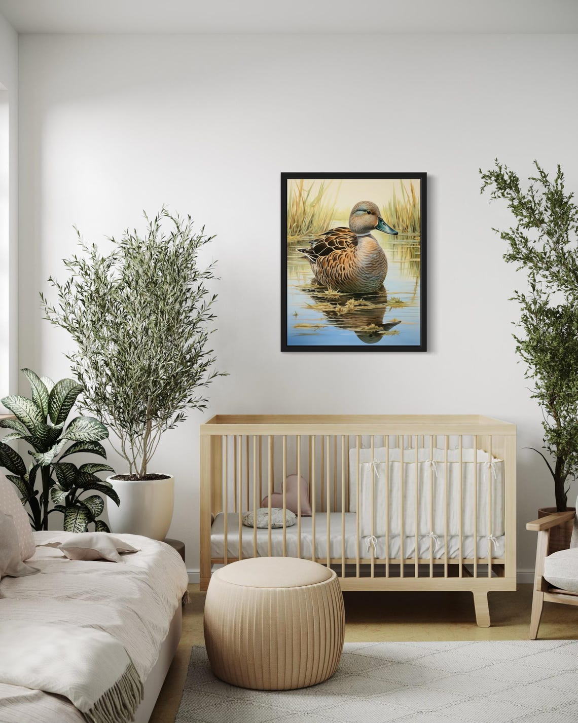 Gadwall Duck Resting in Calm Marsh Water Vintage Waterfowl Duck Poster - Image 4