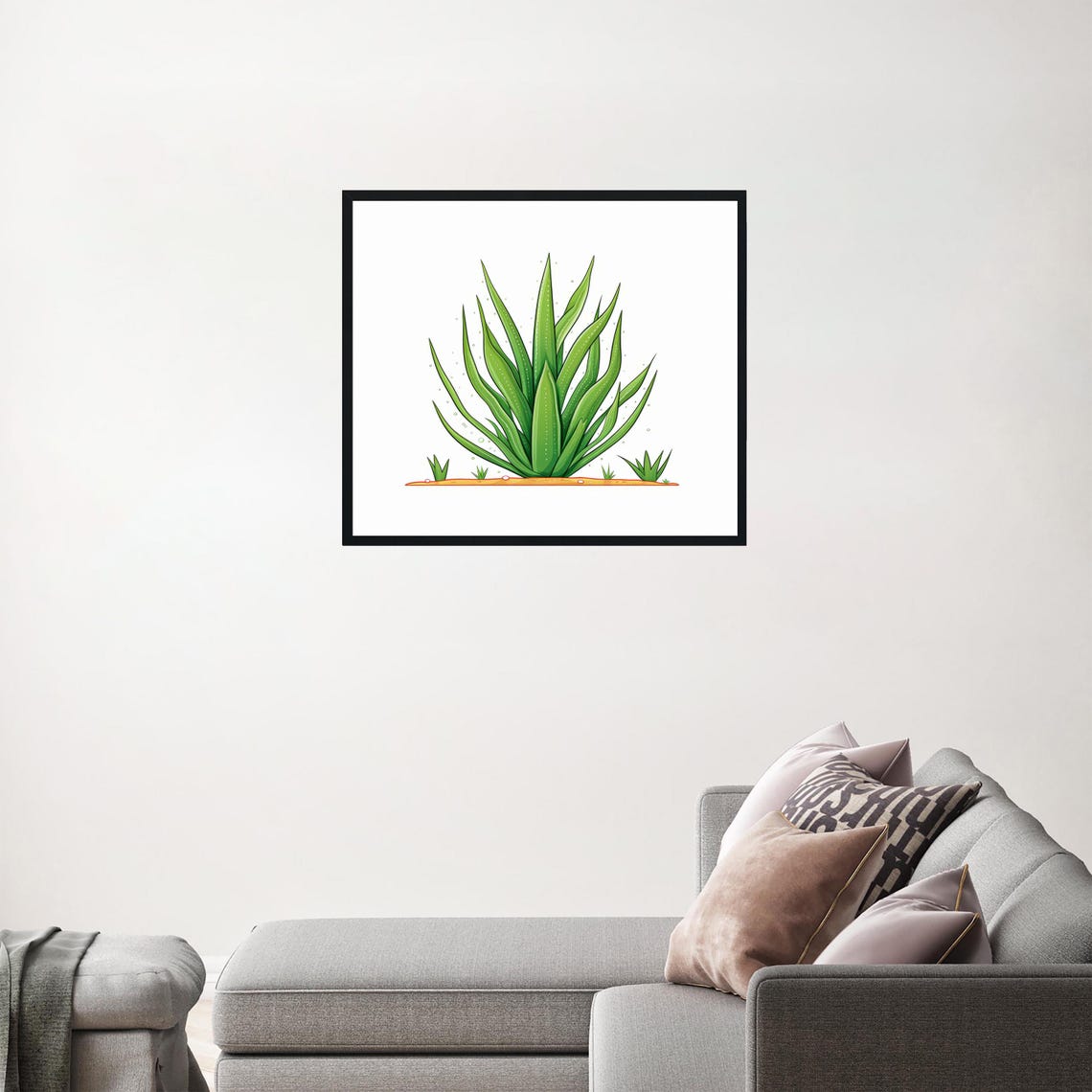 Aloe Vera Plant Succulent Botanical Illustration Artwork Poster - Image 3