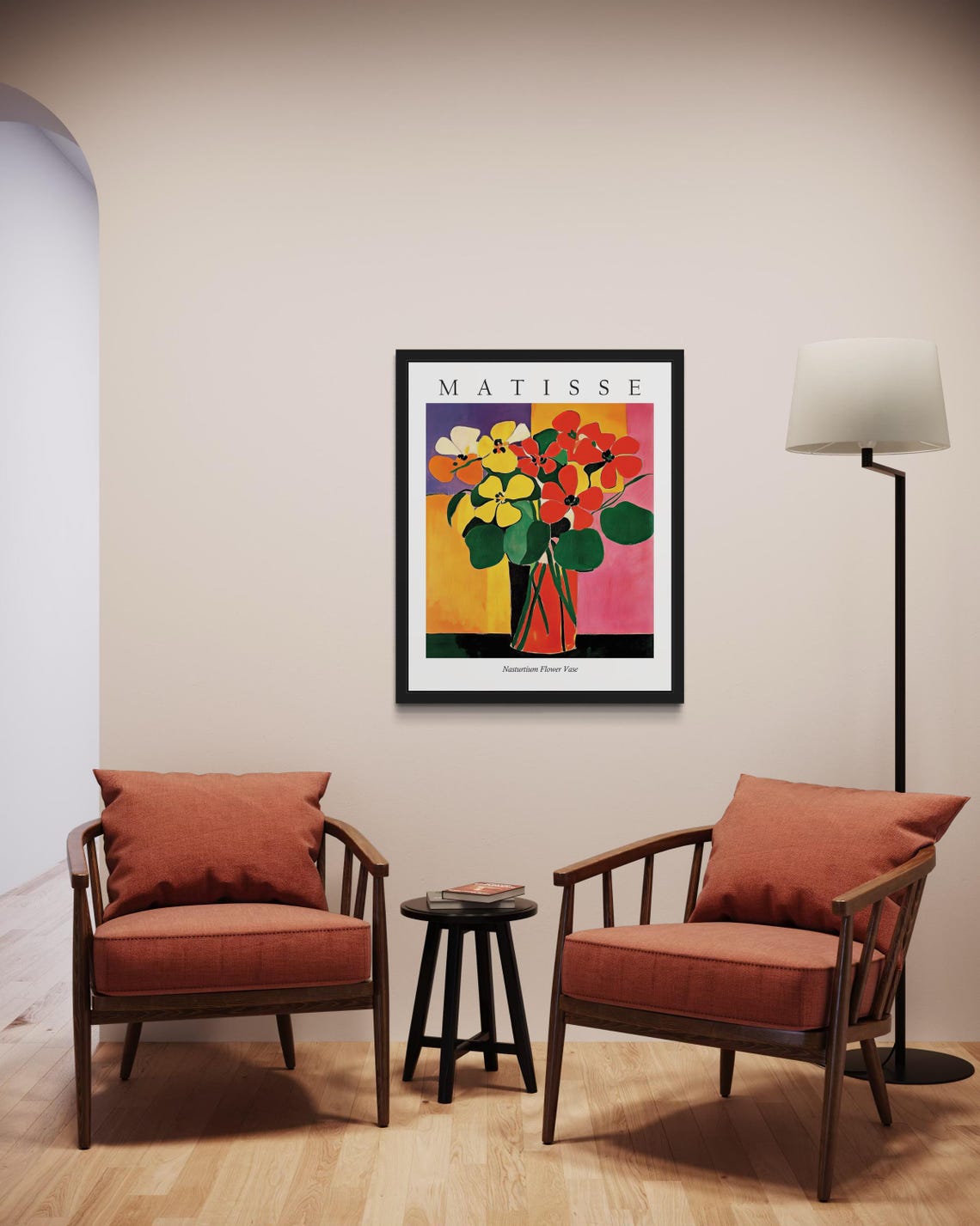 Nasturtium Flower Vase Multicolor Panels Matisse Style Poster - Image 2