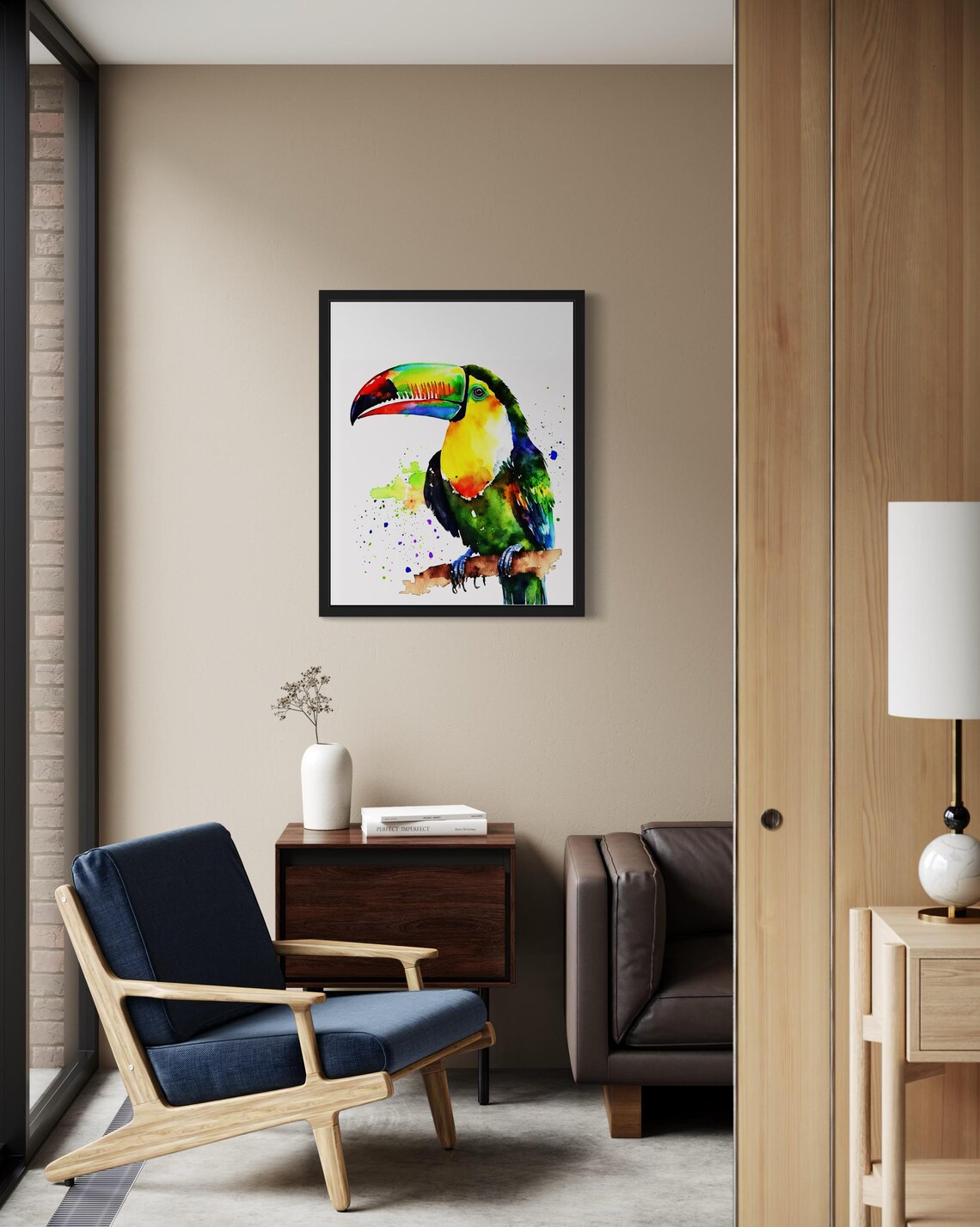 Keel Billed Toucan With Rainbow Beak In Watercolor Bird Poster - Image 4