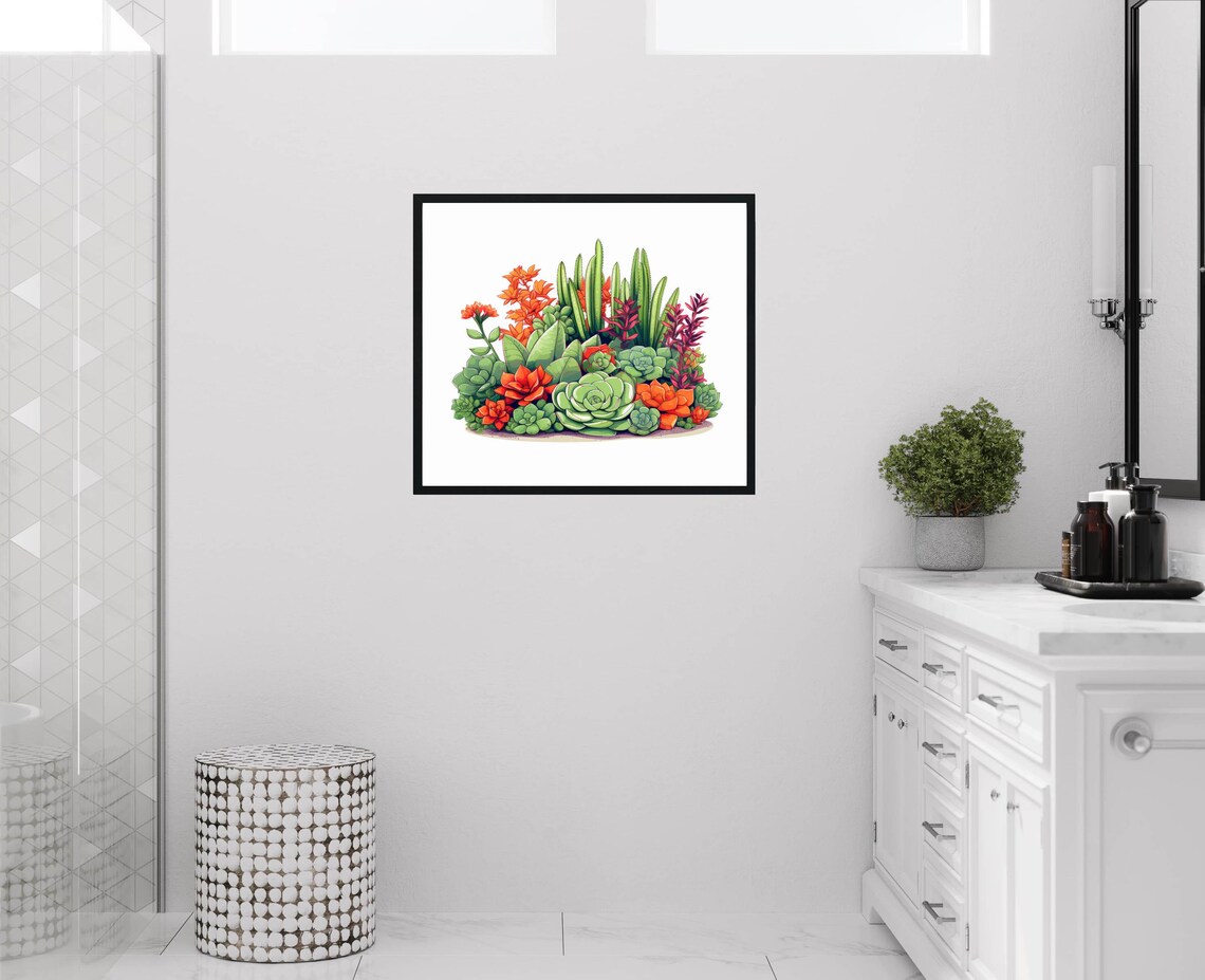 Succulent Plants, Original Paint Artwork - Image 2