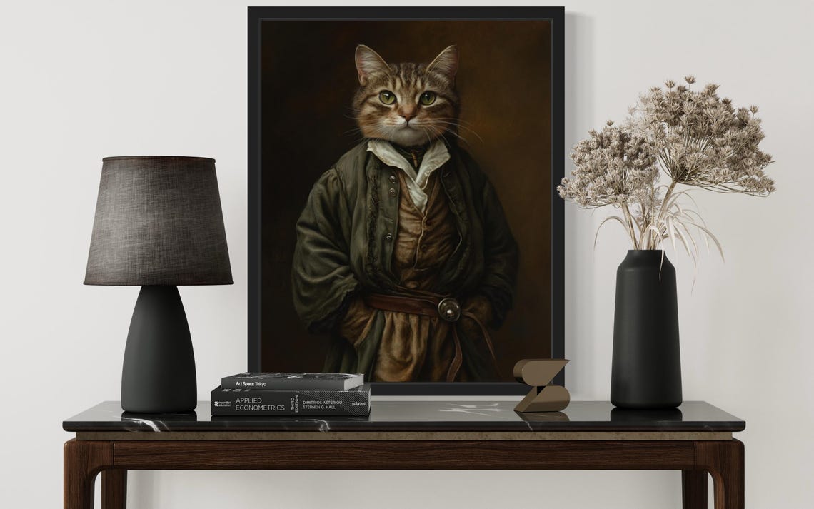 Hobbit Portrait Cat Art Print - Image 3