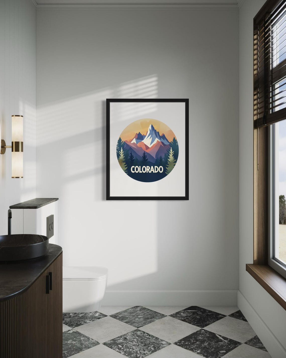 Colorado Snowy Mountain Peak Sunset Pine Forest Vista Poster - Image 4