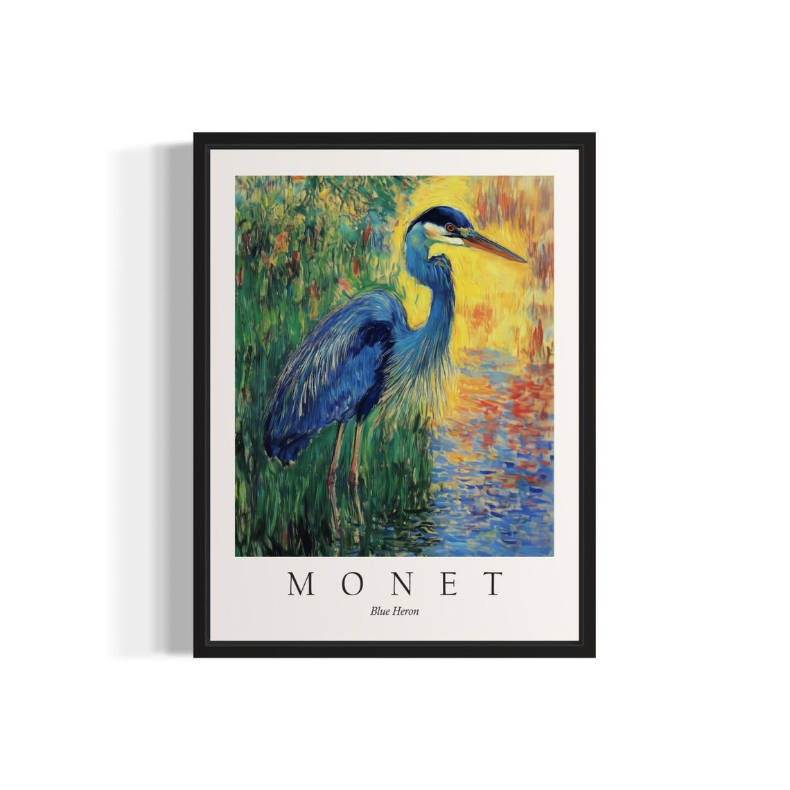 Blue Heron, Monet Art Print