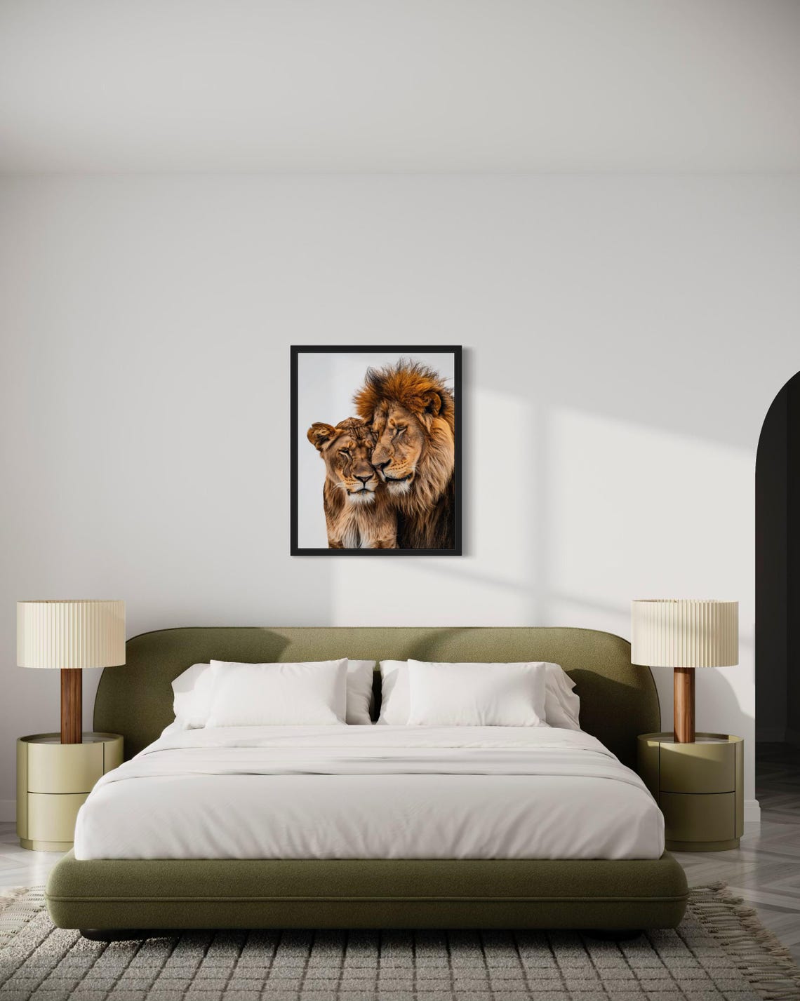 Tender Lion and Lioness Nuzzling Couple Wildlife Photo Poster - Image 3