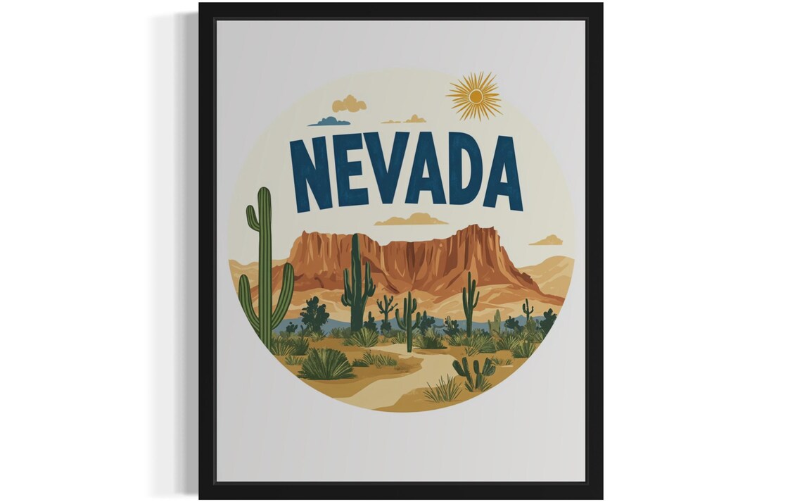 Nevada Scenery Art Print, Original Paint Artwork