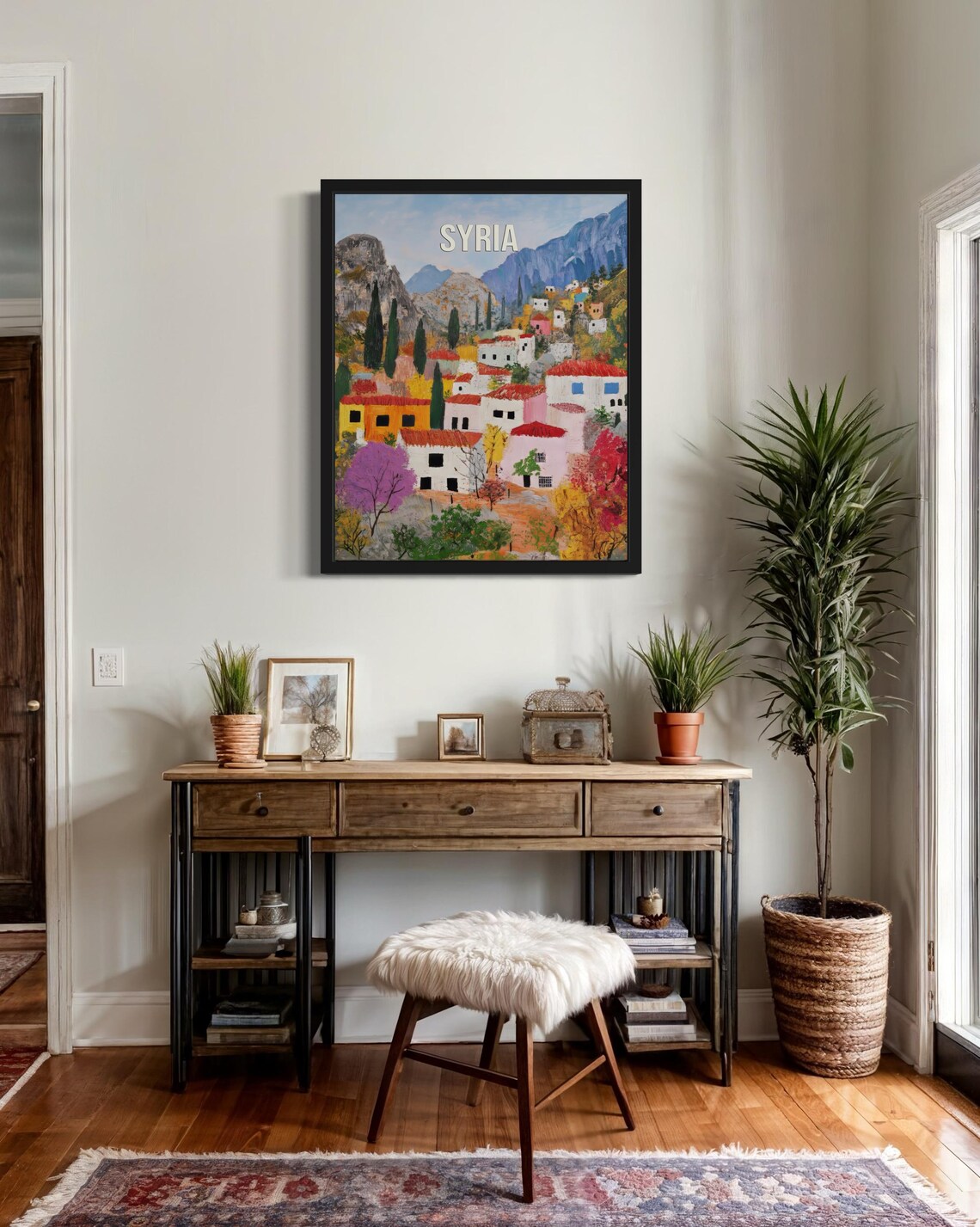 Syria Mountain Village Vintage Travel Poster Artwork Scenic View - Image 2