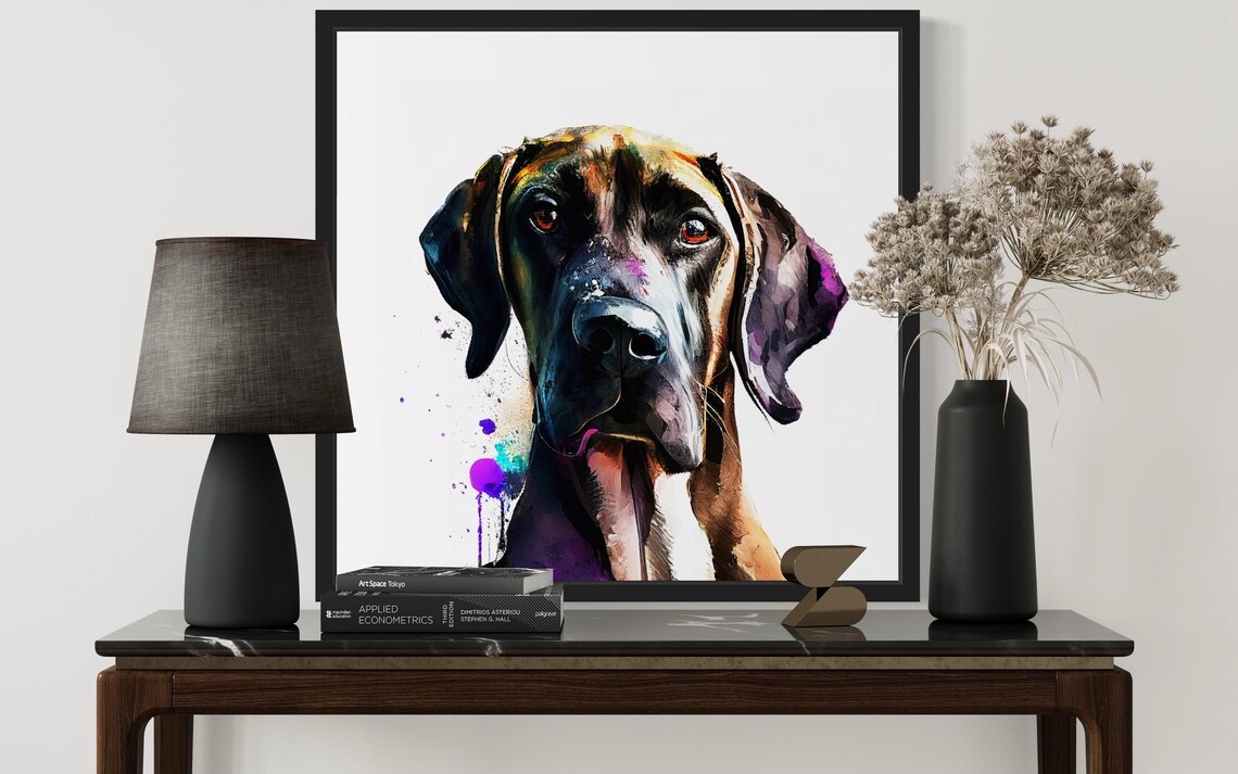 Sloughi Desert Hound Watercolor Portrait Sleek Breed Art Poster - Image 3