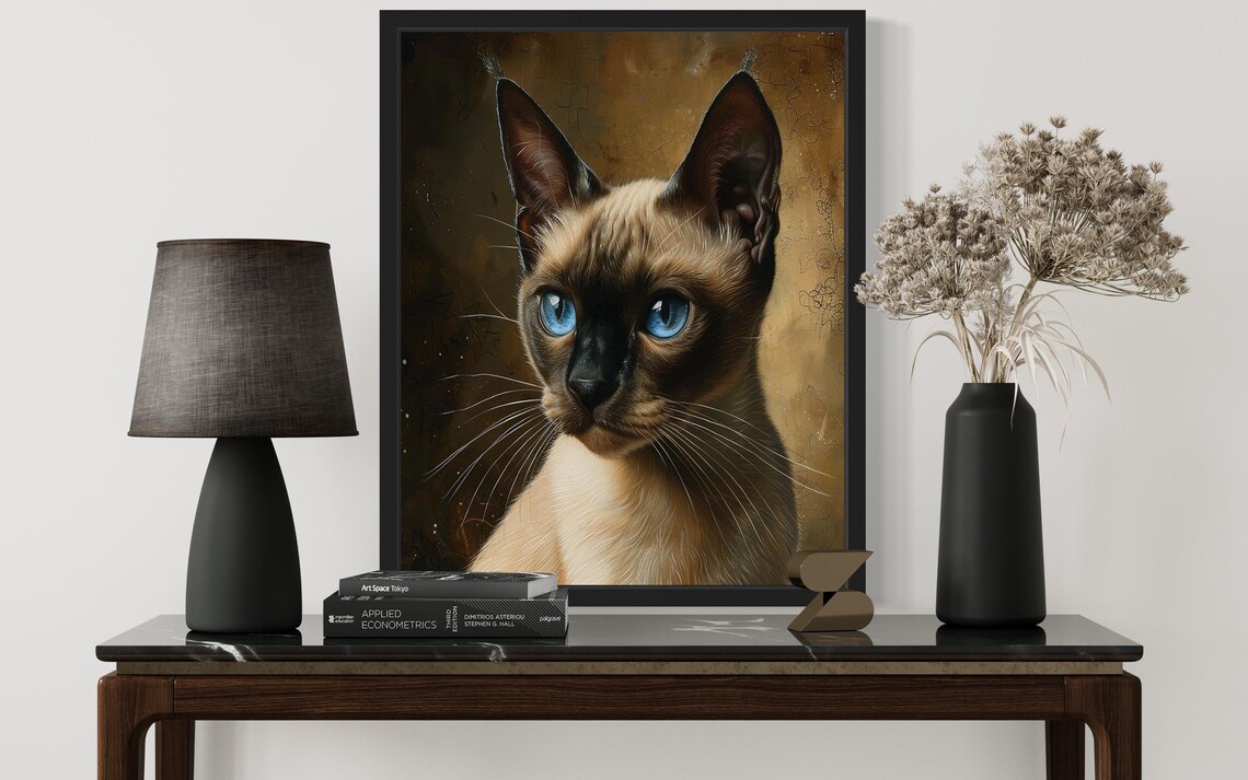 Tonkinese Cat Art Print, Original Paint Artwork - Image 4
