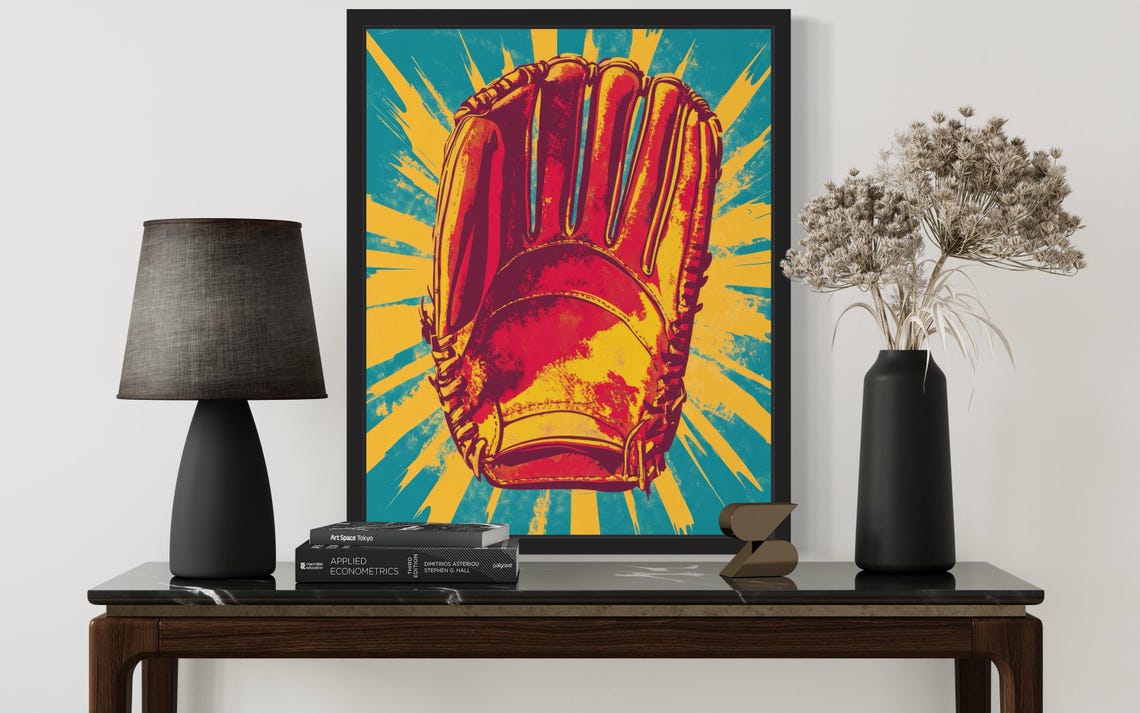 Baseball Glove Pop Art Poster Print - Image 3