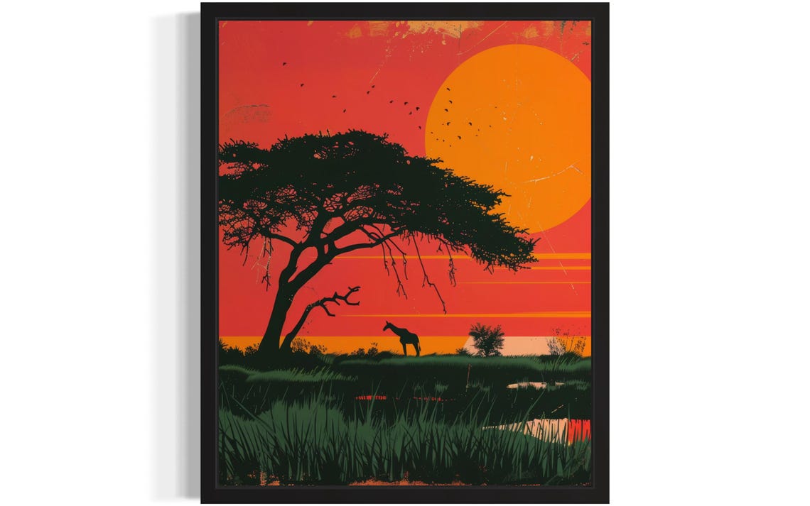 Sunset Africa, Original Paint Artwork