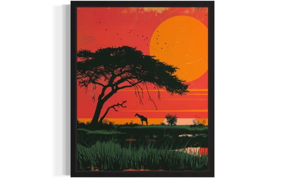 Sunset Africa, Original Paint Artwork