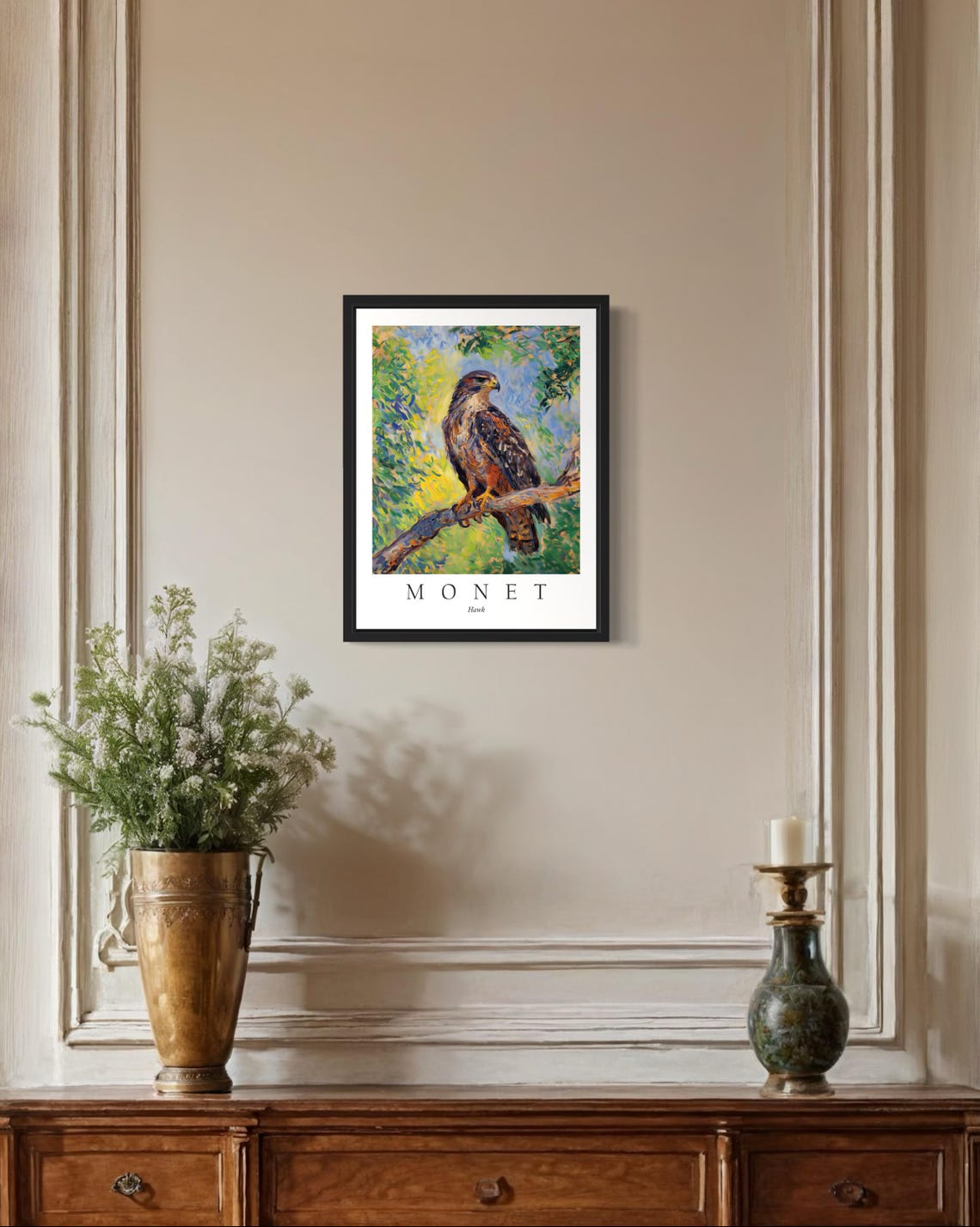 Hawk Bird Monet Art Print - Image 2