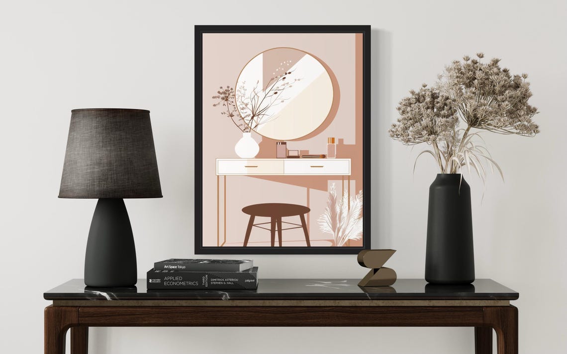 Female Make Up Desk Boho Art Print - Image 3