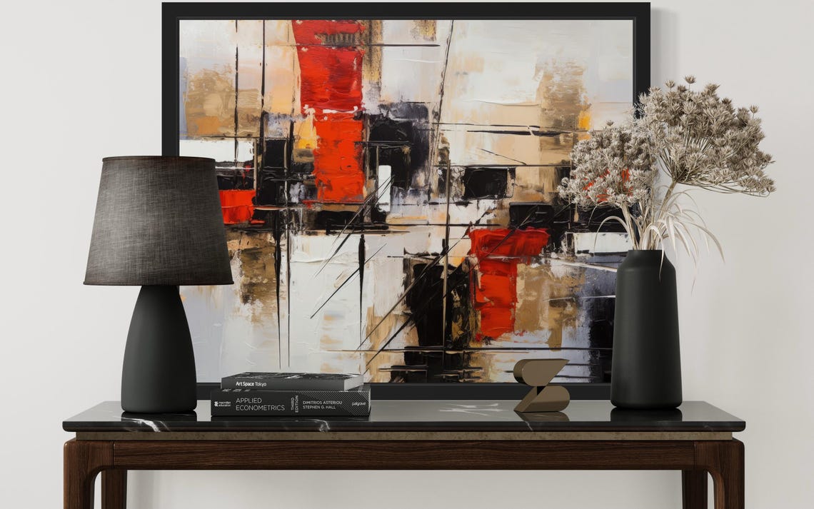 Black and Red Abstract Art Print - Image 3