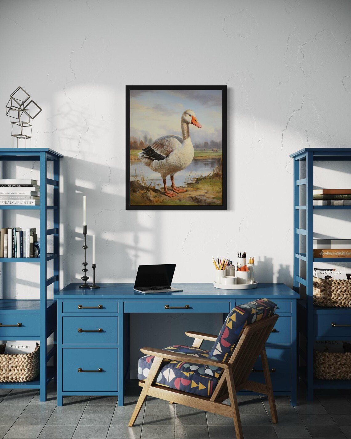 Greylag Goose Standing at the Lake Edge in Autumn Vintage Poster - Image 3