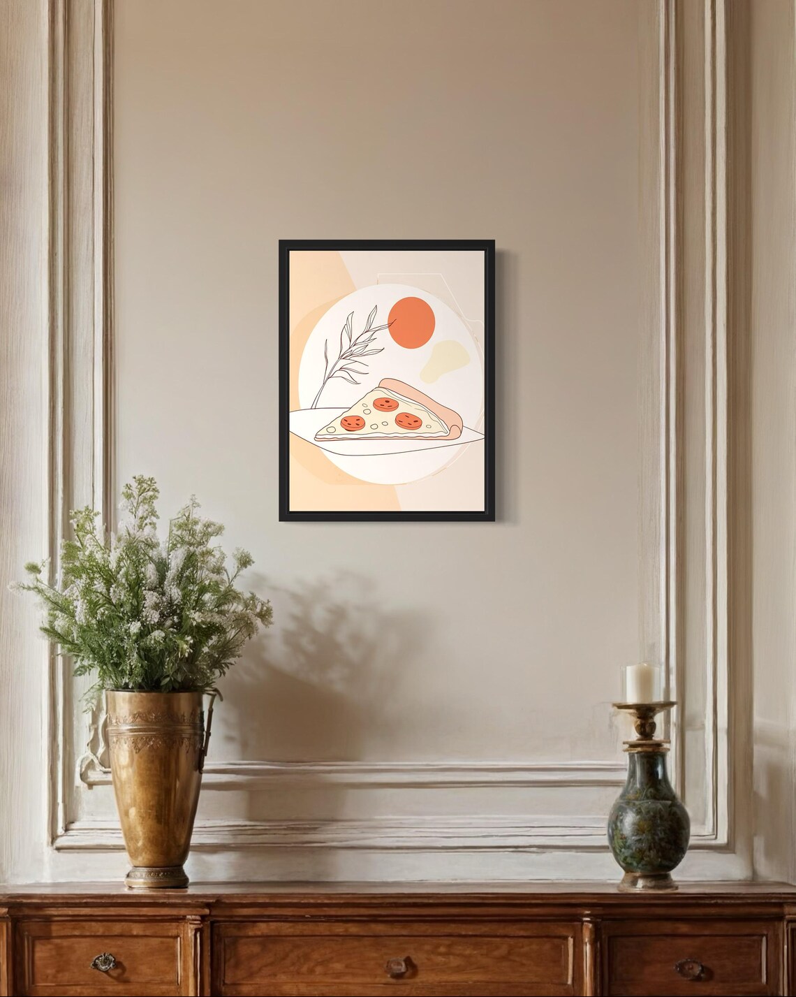 Pizza Food Art Print, Original Paint Artwork - Image 2