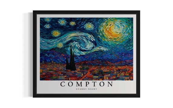 Compton Starry Night Art Print Wall Poster Original Paint Artwork Decor