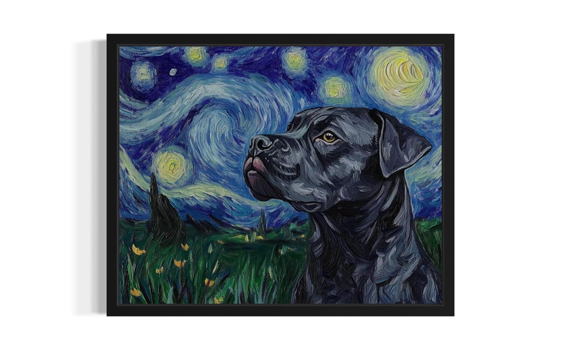 Cane Corso Starry Night Art Print