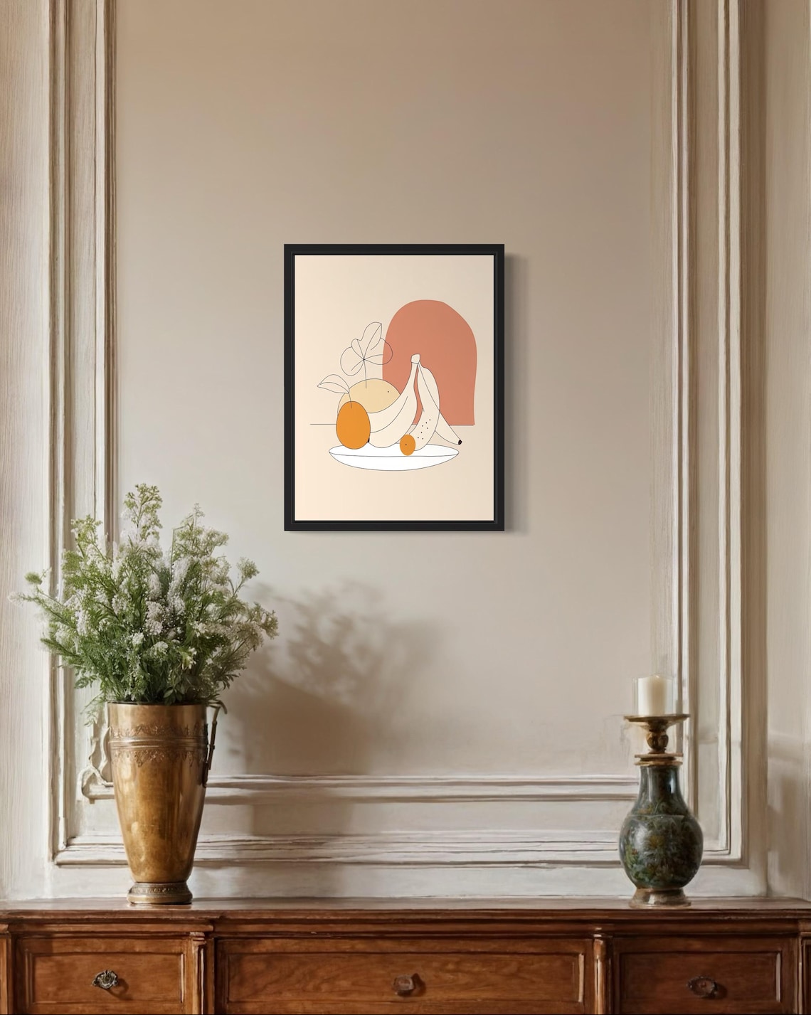 Fruit Plate Food Art Print, Original Paint Artwork - Image 2