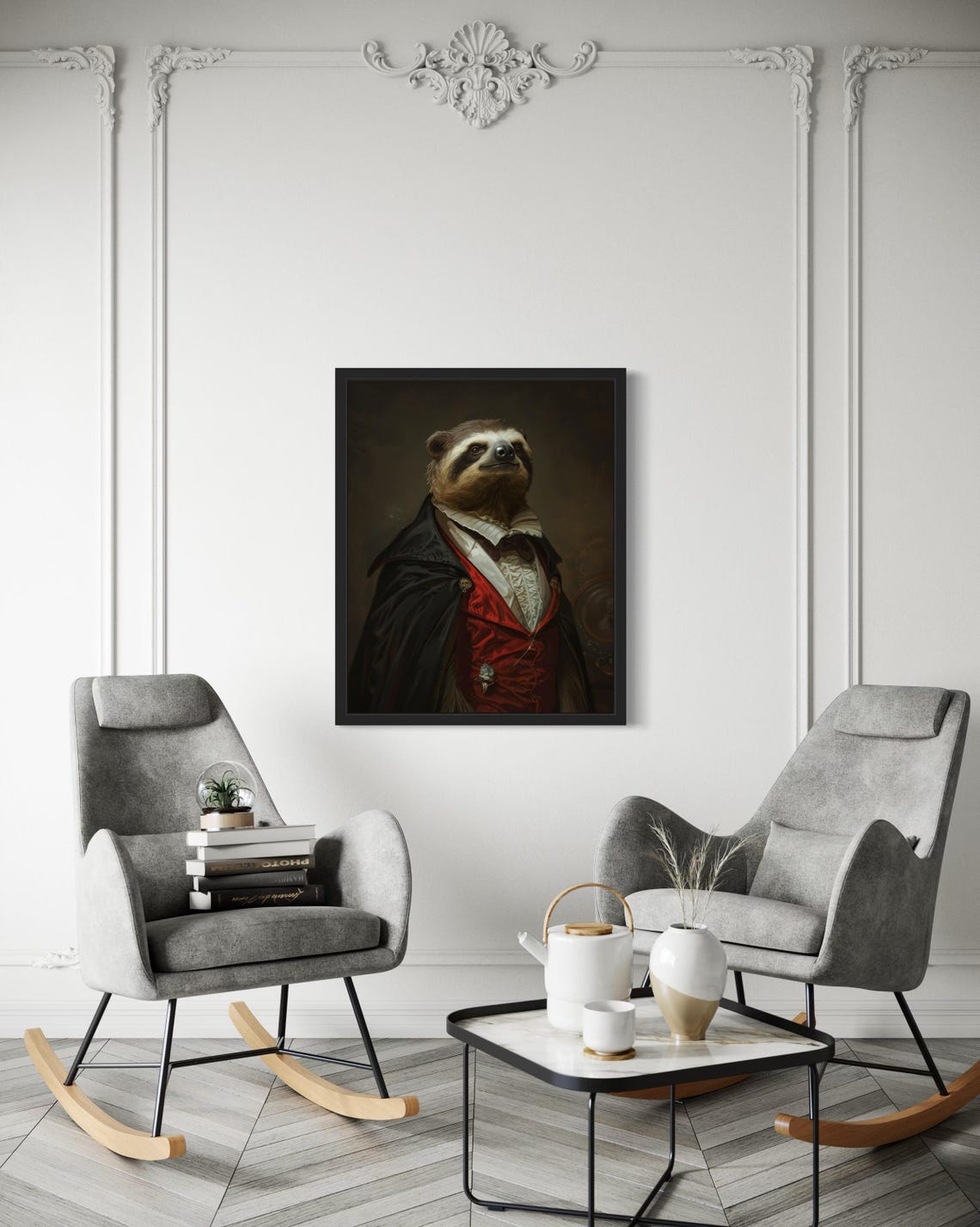 Sloth Vampire Aristocratic Gothic Portrait Oil Painting Poster - Image 3