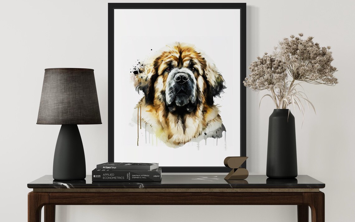Tibetan Mastiff Watercolor Portrait Majestic Giant Dog Art Poster - Image 3