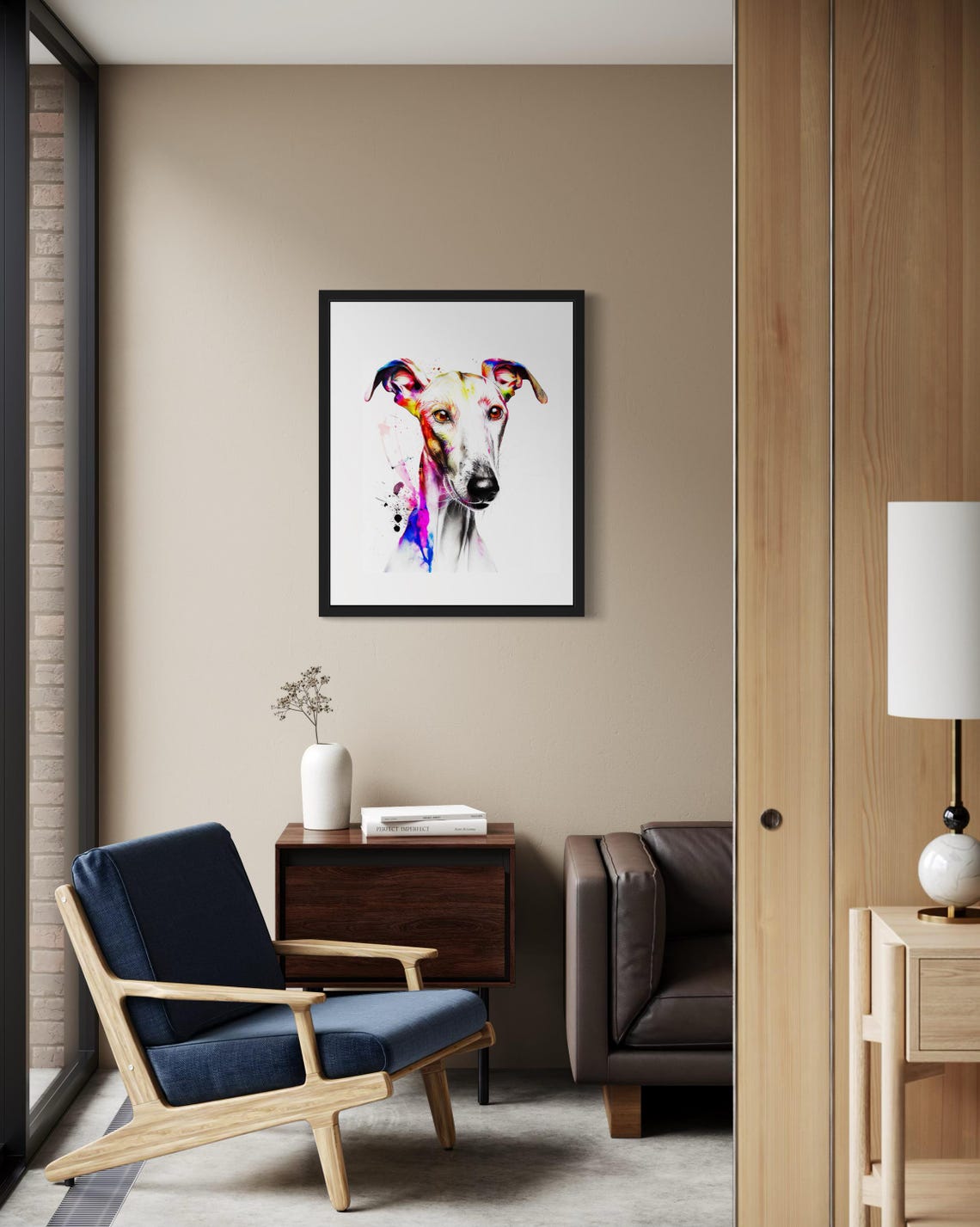 Ibizan Hound Rainbow Watercolor Portrait Sighthound Breed Poster - Image 2