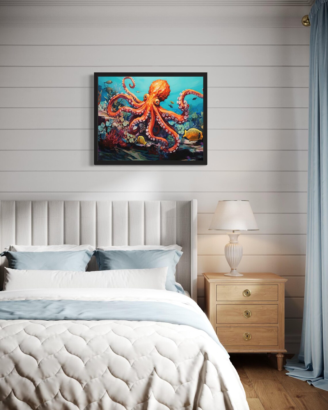 Octopus Abstract Art Print, Ocean-Inspired Decor - Image 4
