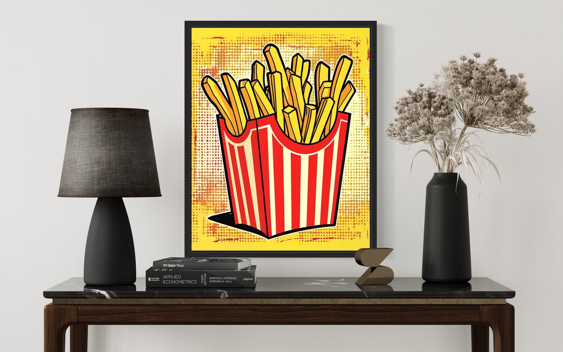 Retro Pop Art French Fries Diner Kitchen Fine Art Decor Poster - Image 2
