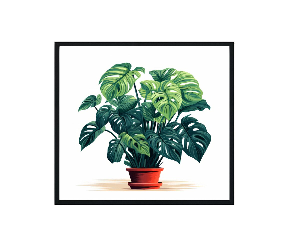 Philodendron Plants, Botanical Art Print