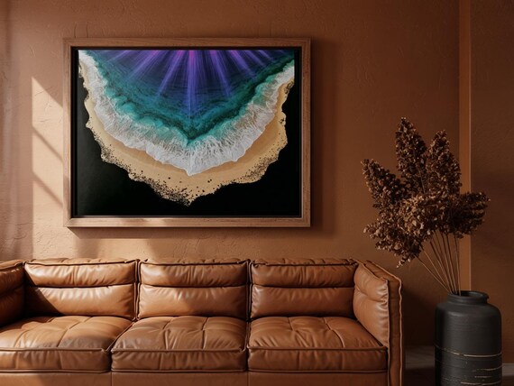 Arial Tropical Beach Minimalistic Art Print Nature Decor Wall Room