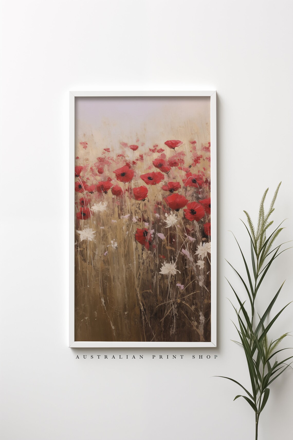 Red Poppy Flower Vintage Oil-Painting Style Art Print - Image 5