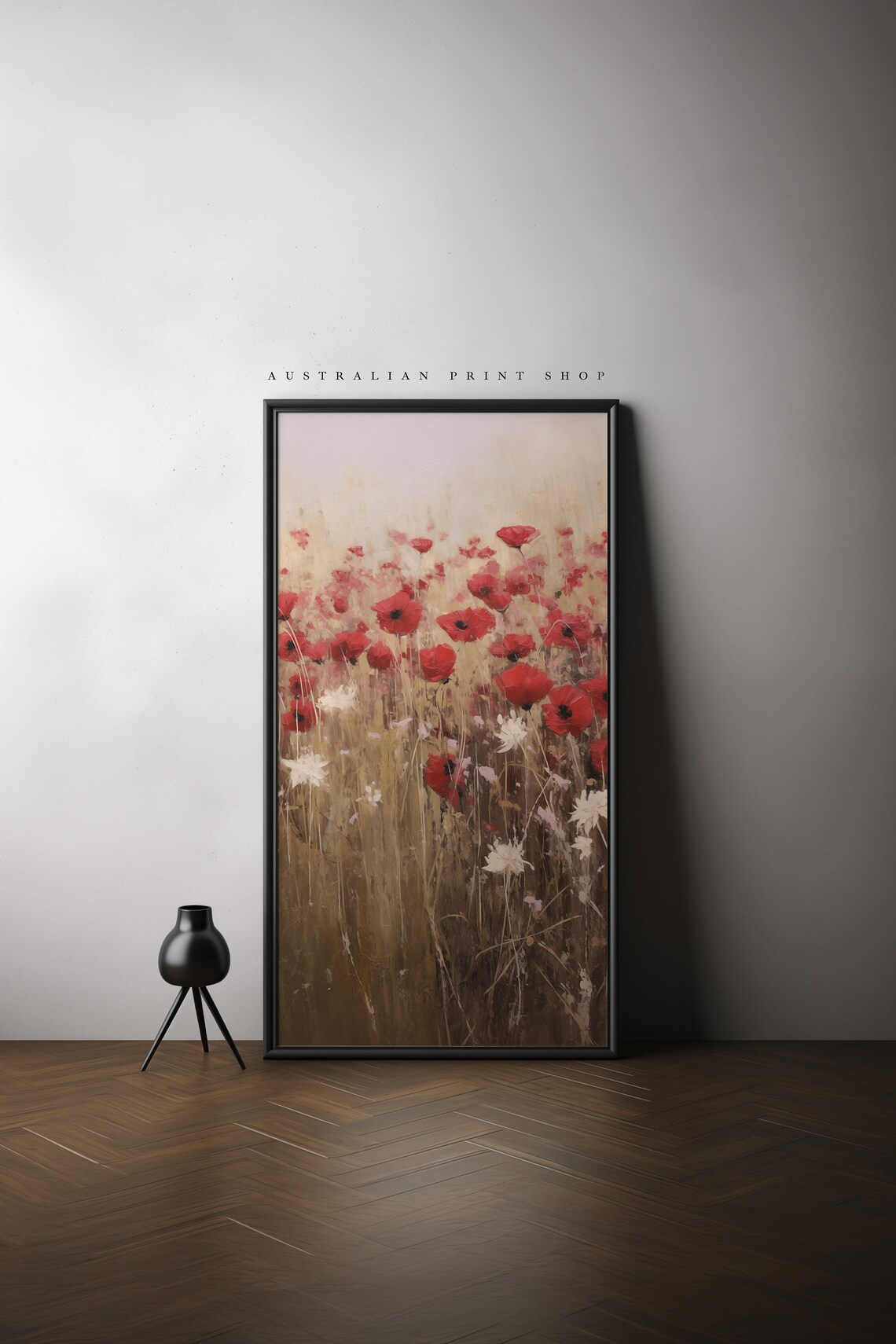 Red Poppy Flower Vintage Oil-Painting Style Art Print - Image 3