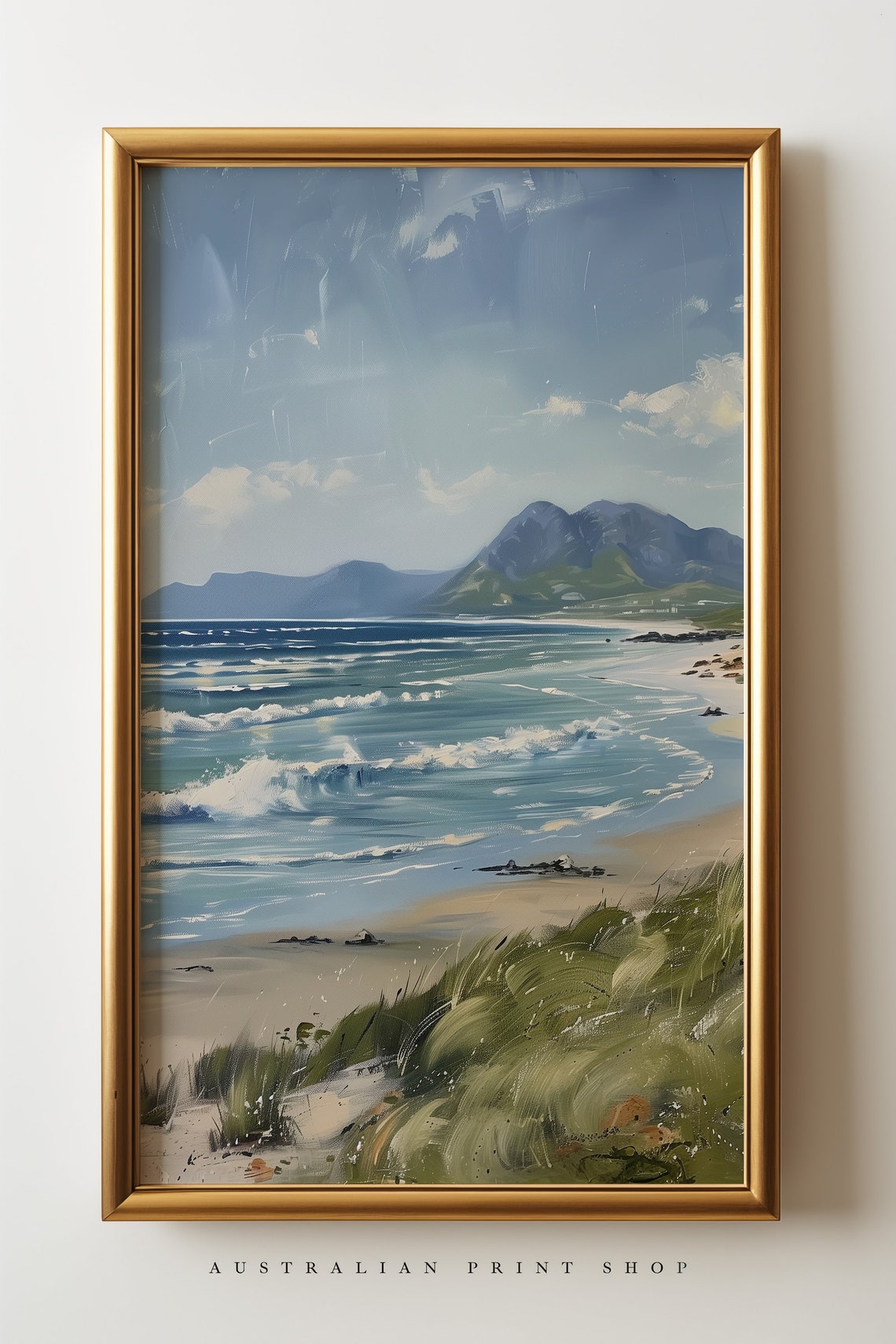 Vintage Seascape Painting Nautical Wall Art Coastal Ocean Decor Bathroom Beach Or Cottage Wall Art - Image 2