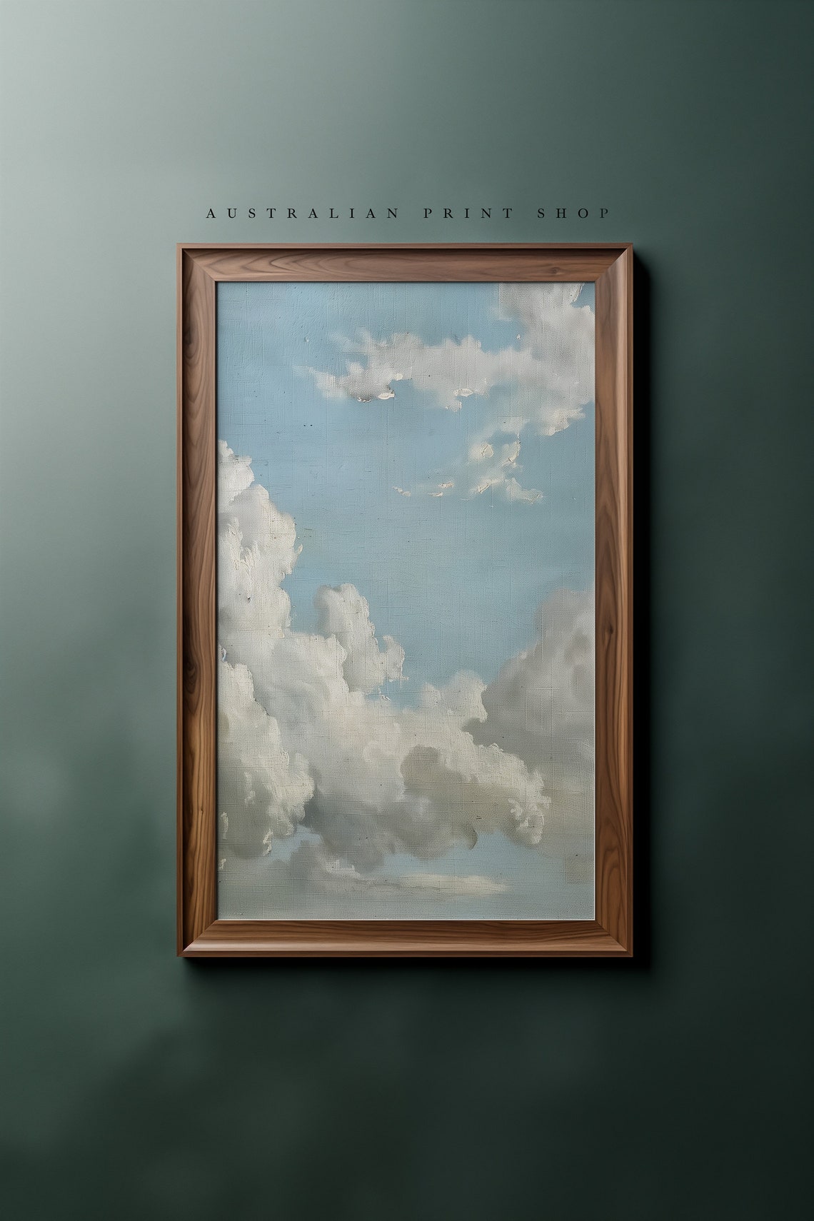 Neutral Cloud Painting Vintage Cloud Print Muted Sky Print Nursery Art Country Farm Art - Image 6