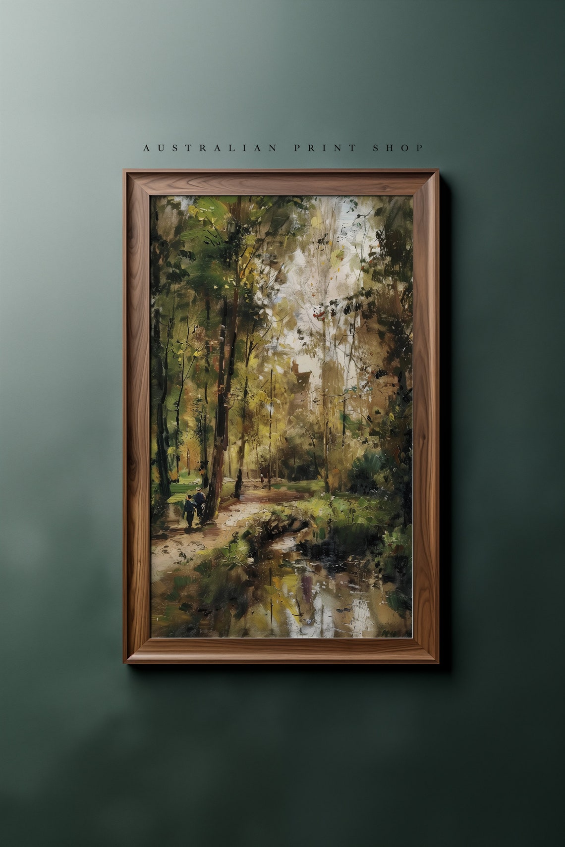 Vintage Countryside Stream Landscape Oil Painting Print Rustic Farmhouse Decor Summer Art Country Oil Print - Image 4